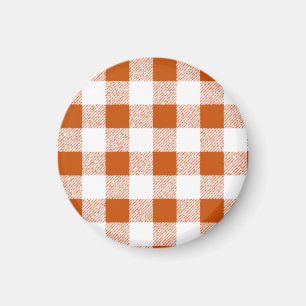 Brown Gingham Karo Pattern Magnet
