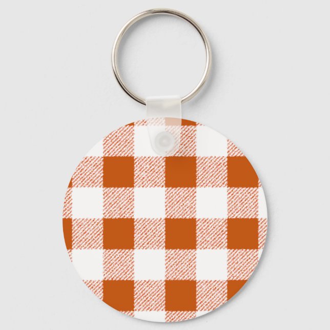 Brown Gingham Karo Pattern Schlüsselanhänger (Vorderseite)