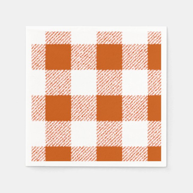 Brown Gingham Karo Pattern Serviette (Vorderseite)