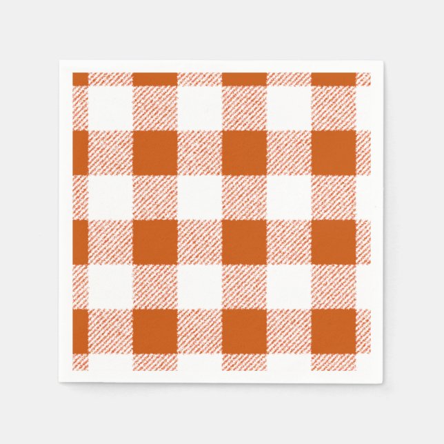 Brown Gingham Karo Serviette (Vorderseite)