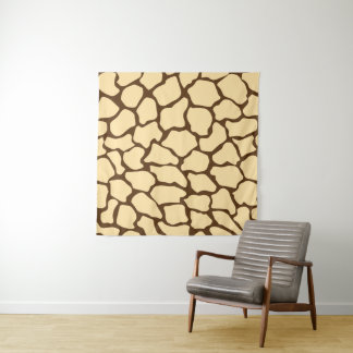 Brown Giraffe Pattern – Minimal Animal Print Wandteppich