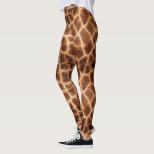 Brown Giraffe Print Leggings
