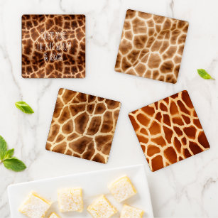 Brown Giraffe Print Untersetzer Set