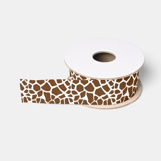 Brown-Giraffen-Druck Ripsband (Spule)