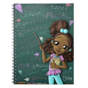 Brown Girl and Positive Words Notizblock