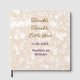 Brown glitter twinkle twinkle little star birthday gästebuch