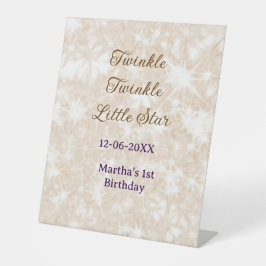 Brown glitter twinkle twinkle little star birthday sockelschild
