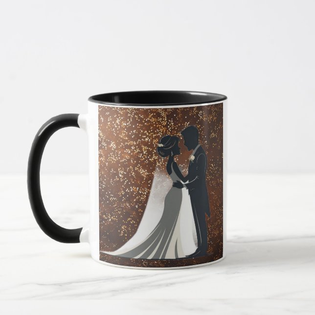 Brown Glittery Tasse (Links)
