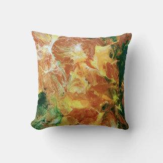 Brown Gold Green Abstrakt Kissen