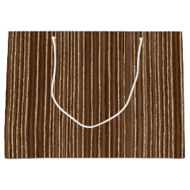 Brown Gold Stripes Christmas Große Geschenktüte