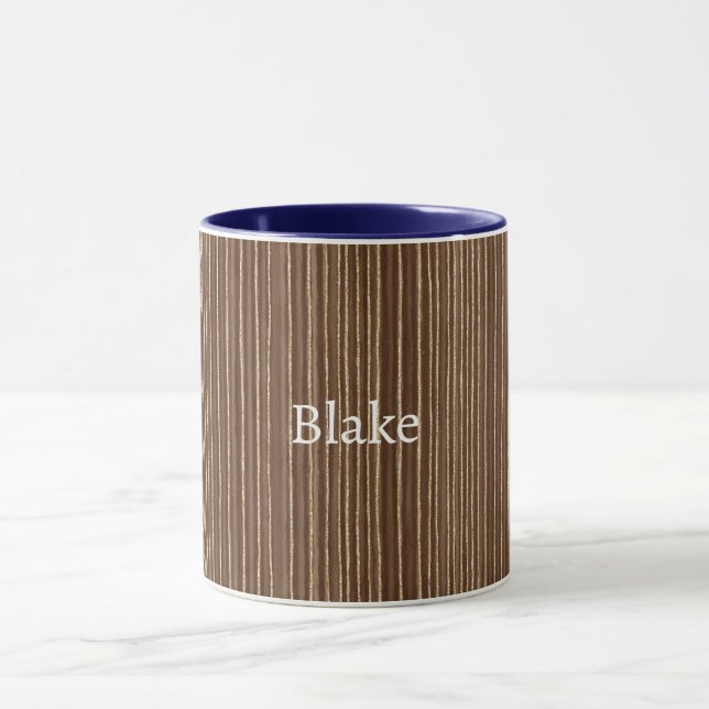 Brown Gold Stripes Christmas Tasse (Zentrum)