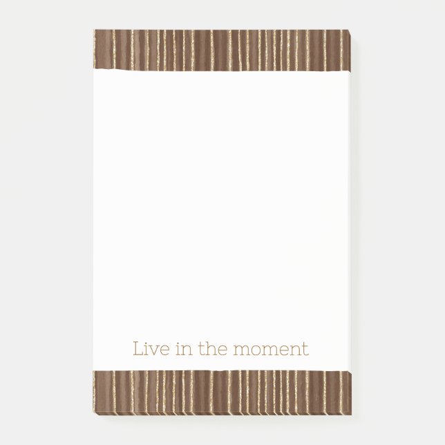 Brown Gold Stripes  Post-it Klebezettel (Vorderseite)