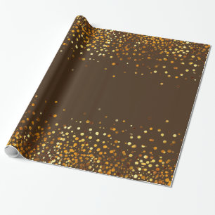 Brown-GoldGlitzerconfetti-Imitat-Folie Geschenkpapier