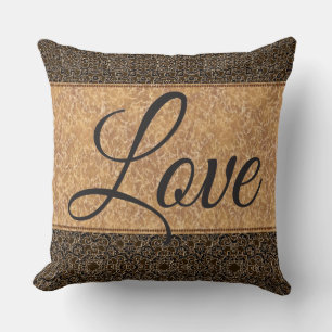 Brown-/Goldluxuskissen mit "der sagenden Liebe" Kissen