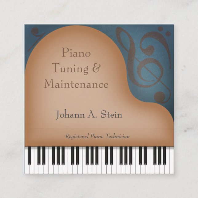 Brown Grand Piano - Die einprägsame Musikindustrie Quadratische Visitenkarte (Vorderseite)