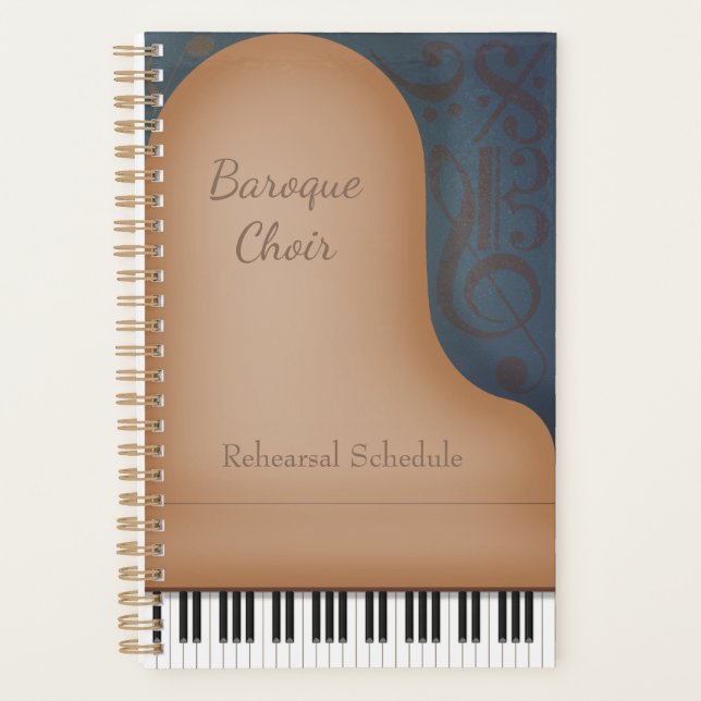Brown Grand Piano Music Teacher Student Performer Planer (Vorderseite)