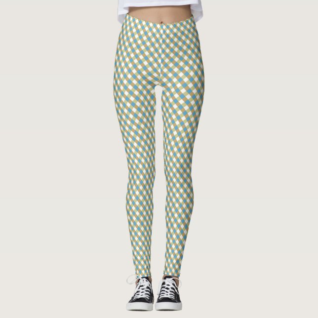Brown Green Gingham Leggings (Vorderseite)