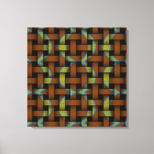 Brown Green Tribal Art Circle Motif toile de tissa