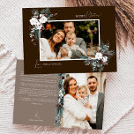 Brown Greenerity Vintage Weihnachten 2 Bilder<br><div class="desc">Herzlich willkommen in unserem bezaubernden Braun Grün Weihnachten-Weihnachtsfest 2 Bilder-Holiday-Card-Design, wo Vintager Charme und moderne Eleganz aufeinander treffen. Dieses Design besticht durch eine faszinierende Aquarellenpflanze und eine subtil elegante Kalligraphie mit einfacher Typografie, die das Wesen traditioneller Gemütlichkeit und rustikaler Hütte einnimmt. Mit einer Touch von Retro-Flair und einem Hauch von...</div>