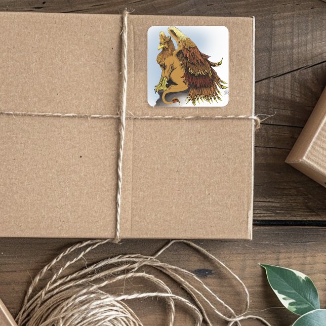 Brown Griffin Fantasy Quadratischer Aufkleber (Von Creator hochgeladen)