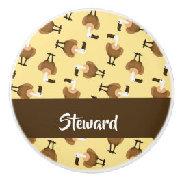 Brown griffon vulture bird pattern keramikknauf