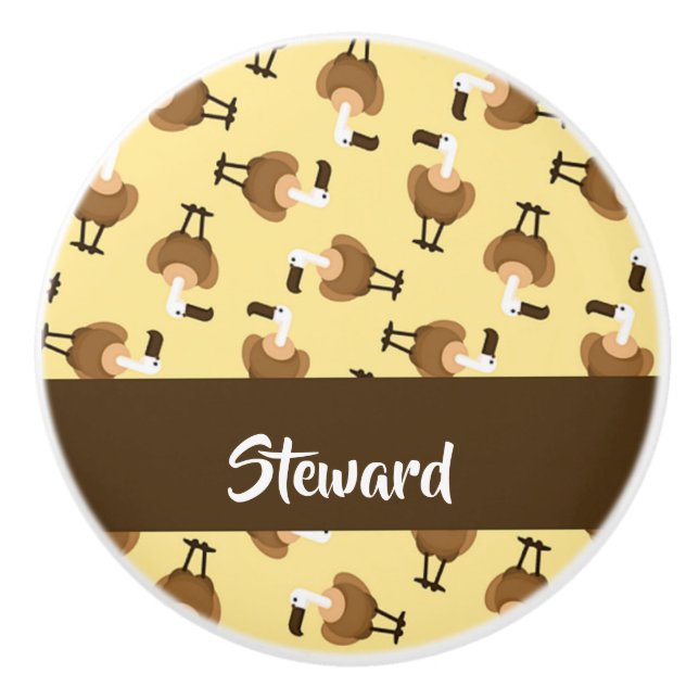 Brown griffon vulture bird pattern keramikknauf (Vorderseite)