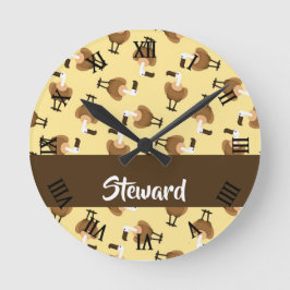 Brown griffon vulture bird pattern runde wanduhr