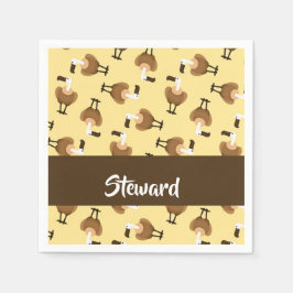 Brown griffon vulture bird pattern serviette