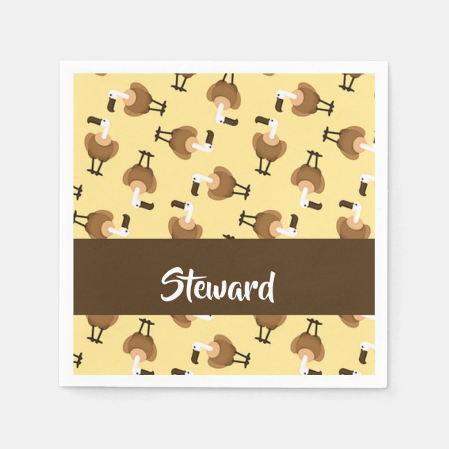 Brown griffon vulture bird pattern serviette (Vorderseite)