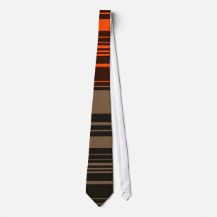 Brown Gris Orange Cravate Motif