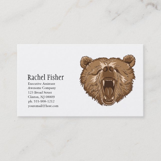Brown Grizzy Bären Business Cards Visitenkarte (Vorderseite)