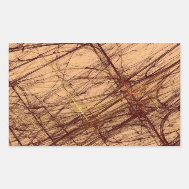 Brown Grunge Abstrakt Fraktal Rectangle Sticker (Vorderseite)