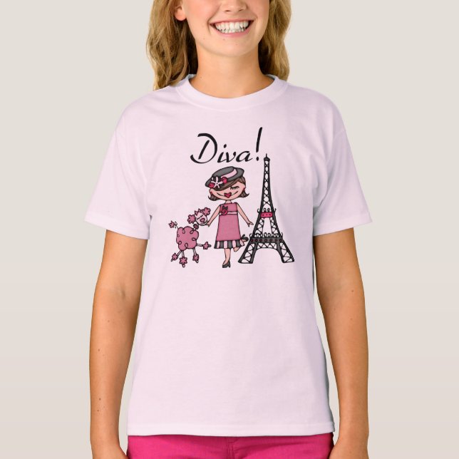 Brown Hair Diva T-Shirt (Vorderseite)