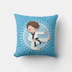 Brown Hair Karate Boy Judo Martial Arts Kissen
