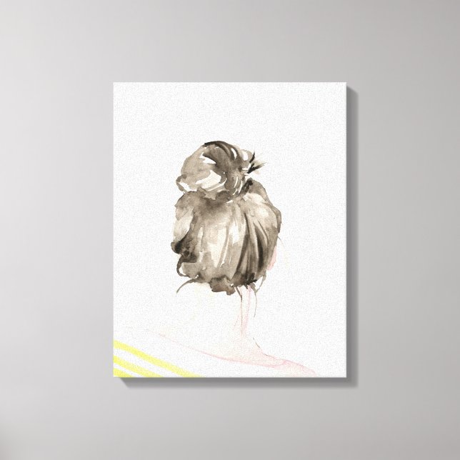 Brown Hair Top Knot Bun Leinwanddruck (Vorderseite)