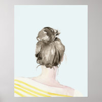 Brown Hair Top Knot Bun