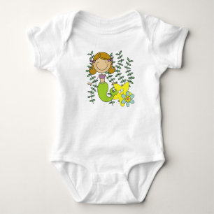 Brown Haired Mermaid Baby Strampler
