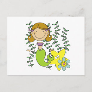 Brown Haired Mermaid Postkarte