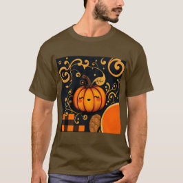 Brown Halloween Pumpkin T - Shirt