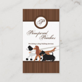 Brown-Haustier-sitzende Hundegehende Visitenkarte