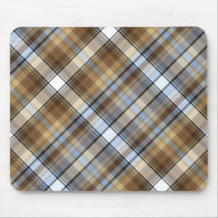 Brown-, hellblauer und weißertartanentwurf mousepad