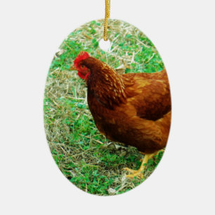 Brown Hen Keramikornament