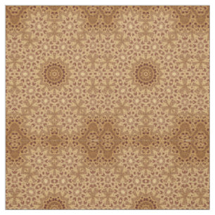 Brown Henna Lace Print Blume Muster Fabric Stoff