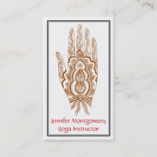 Brown-Hennastrauch-Handyoga-Lehrer-Visitenkarte Visitenkarte