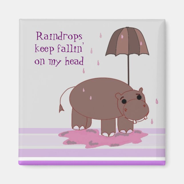 Brown Hippopotamus Magnet (Vorne)