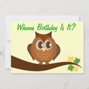 Brown Hoot Owl Geburtstagsparty Einladung