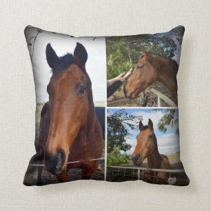 Brown Horse Beauty Foto Collage, Kissen