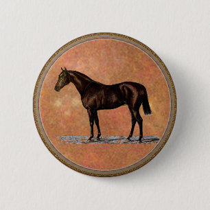 Brown Horse Button