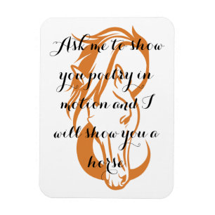 Brown Horse Design mit Poesie in Motion Zitat Magnet