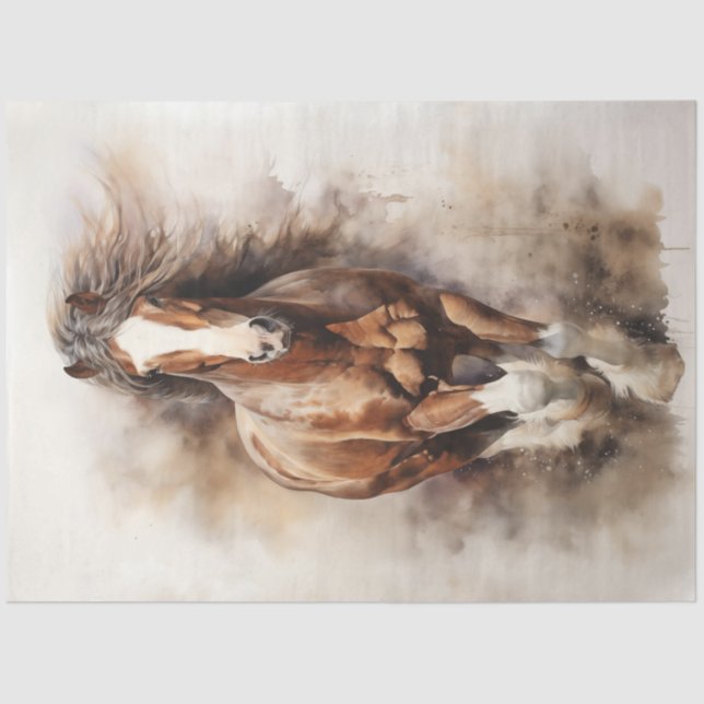 Brown Horse Galloping Seidenpapier (Vorderseite)